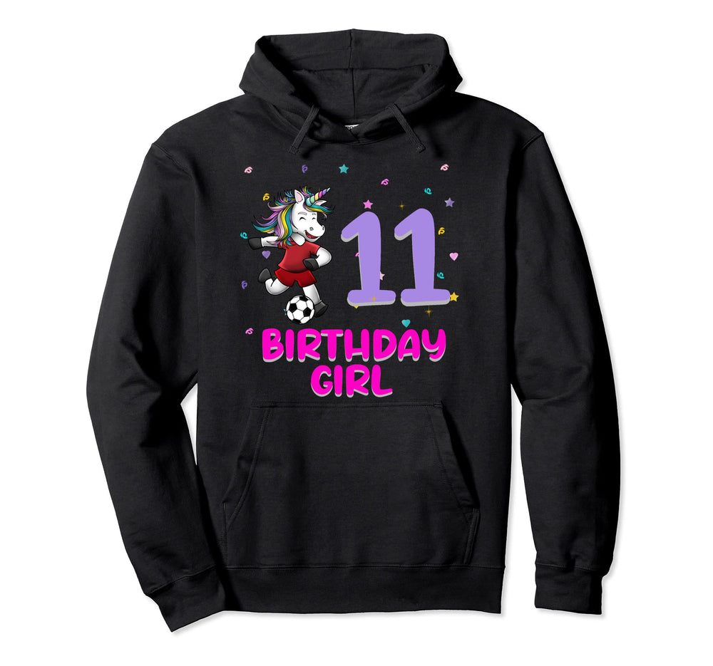 Unicorn Soccer 11Th Birthday Love Hoodie - Aesthetic Graphic Men Women