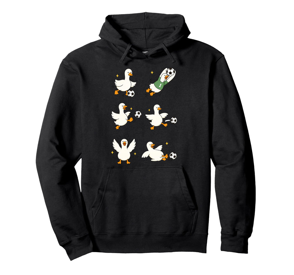 Silly Goose Playing Soccer Player Hoodie - Custom Art Print for Adults