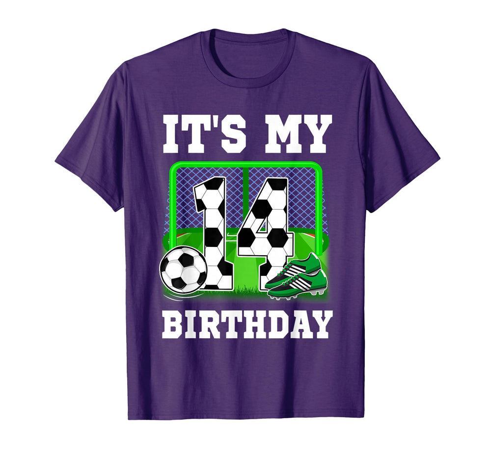 Its My 14Th Birthday Soccer Theme T-Shirt - Fun Novelty Design for Adults