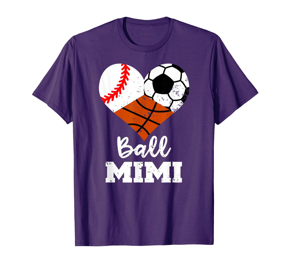 Ball Mimi Heart Funny Baseball Soccer T-Shirt - Graphic Print Men Women