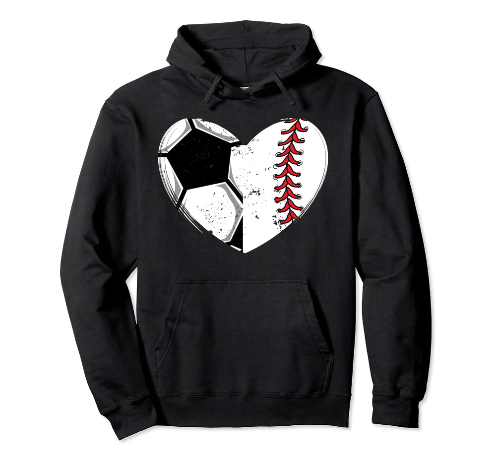 Baseball Lover Heart Soccer Player Hoodie - Streetwear Style for Adults