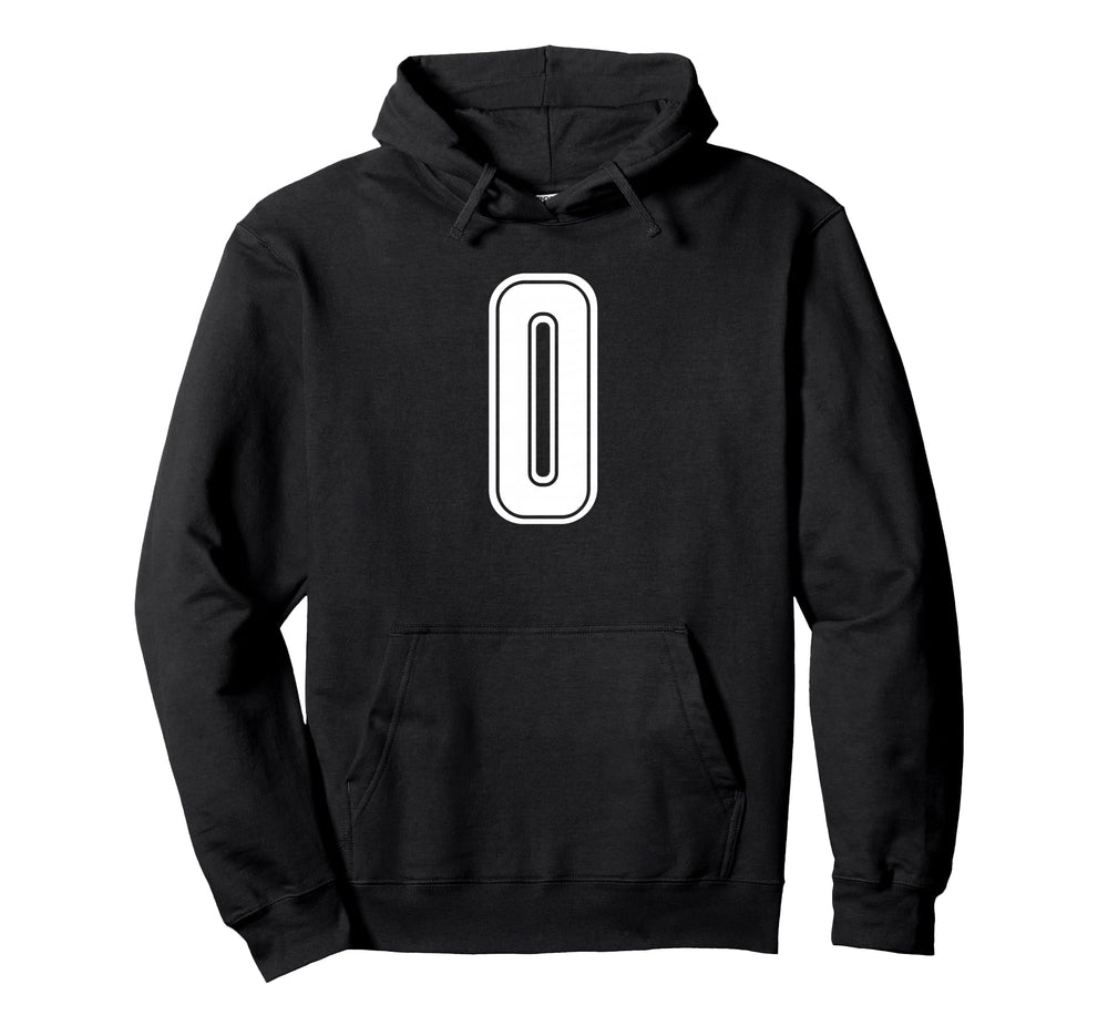 White Sport Team Number 0 Hoodie - Unique Graphic Unisex