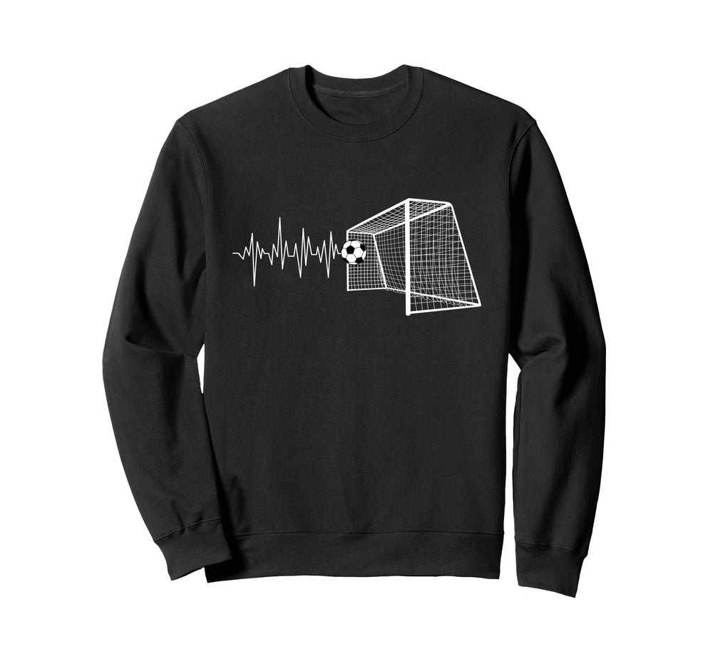 Funny Soccer Heartbeat Ecg Football Sweatshirt - Novelty Apparel Unisex