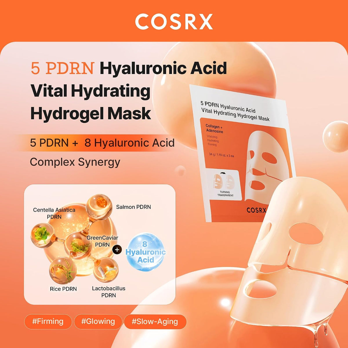 Cosrx 5 PDRN Hyaluronic Acid Vital Hydrating Hydrogel Mask - Snipetell