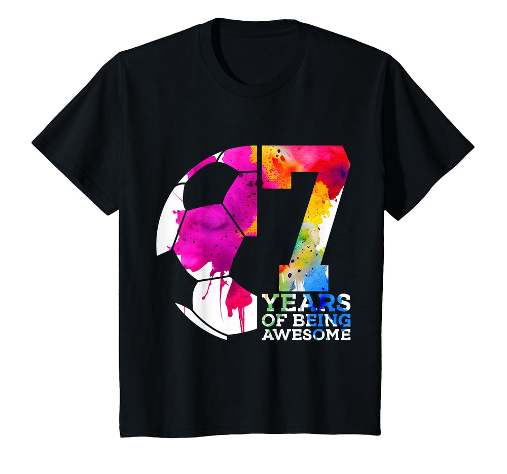 7 Years Being Awesome Soccer 7Th T-Shirt - Custom Art Print for Adults