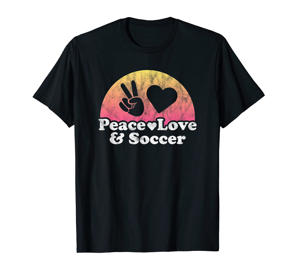 Peace Love And Soccer T-Shirt - Minimalist Print for Adults