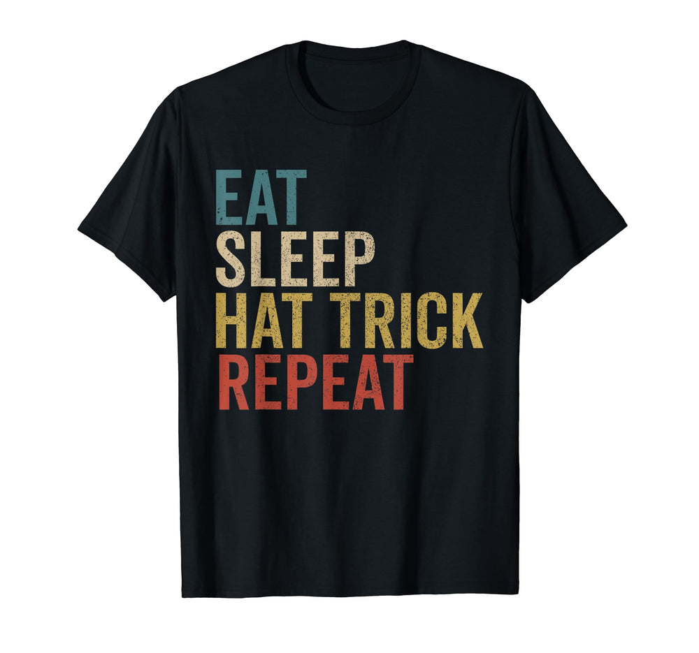 Eat Sleep Hat Trick Repeat Soccer T-Shirt - Streetwear Style for Adults