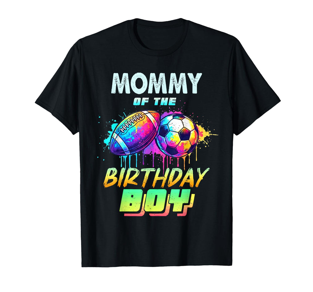 Mommy Birthday Football Soccer Ball T-Shirt - Minimalist Print for Adults