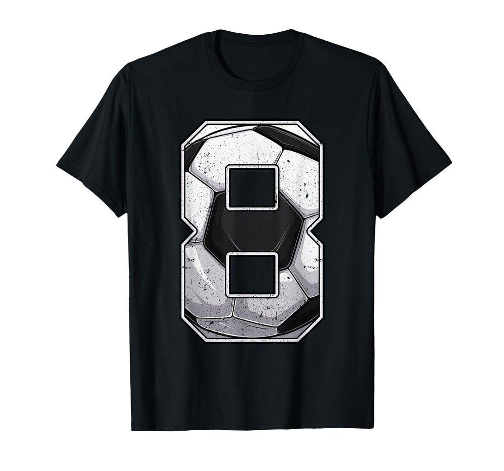 Soccer Eighth 8Th Birthday Eight 8 T-Shirt - Minimalist Print for Adults