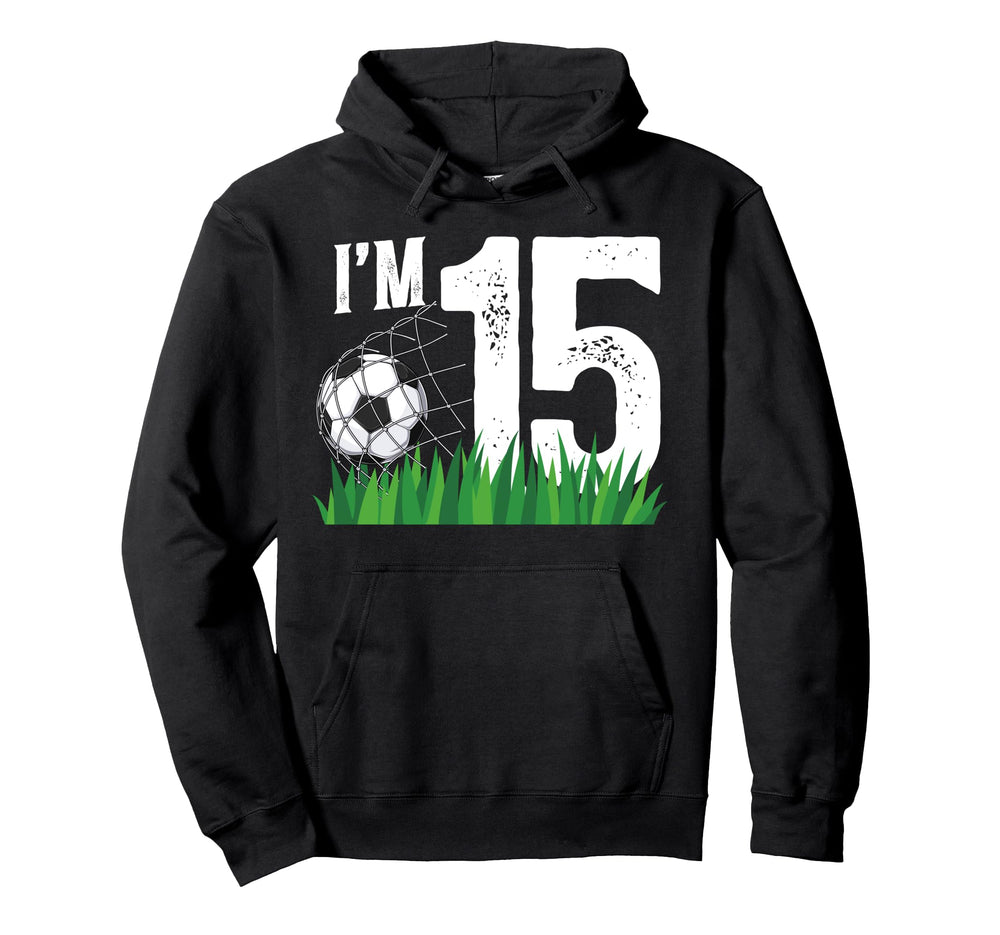 15Th Soccer Birthday Party Fifteen Year Hoodie - Custom Art Print Unisex