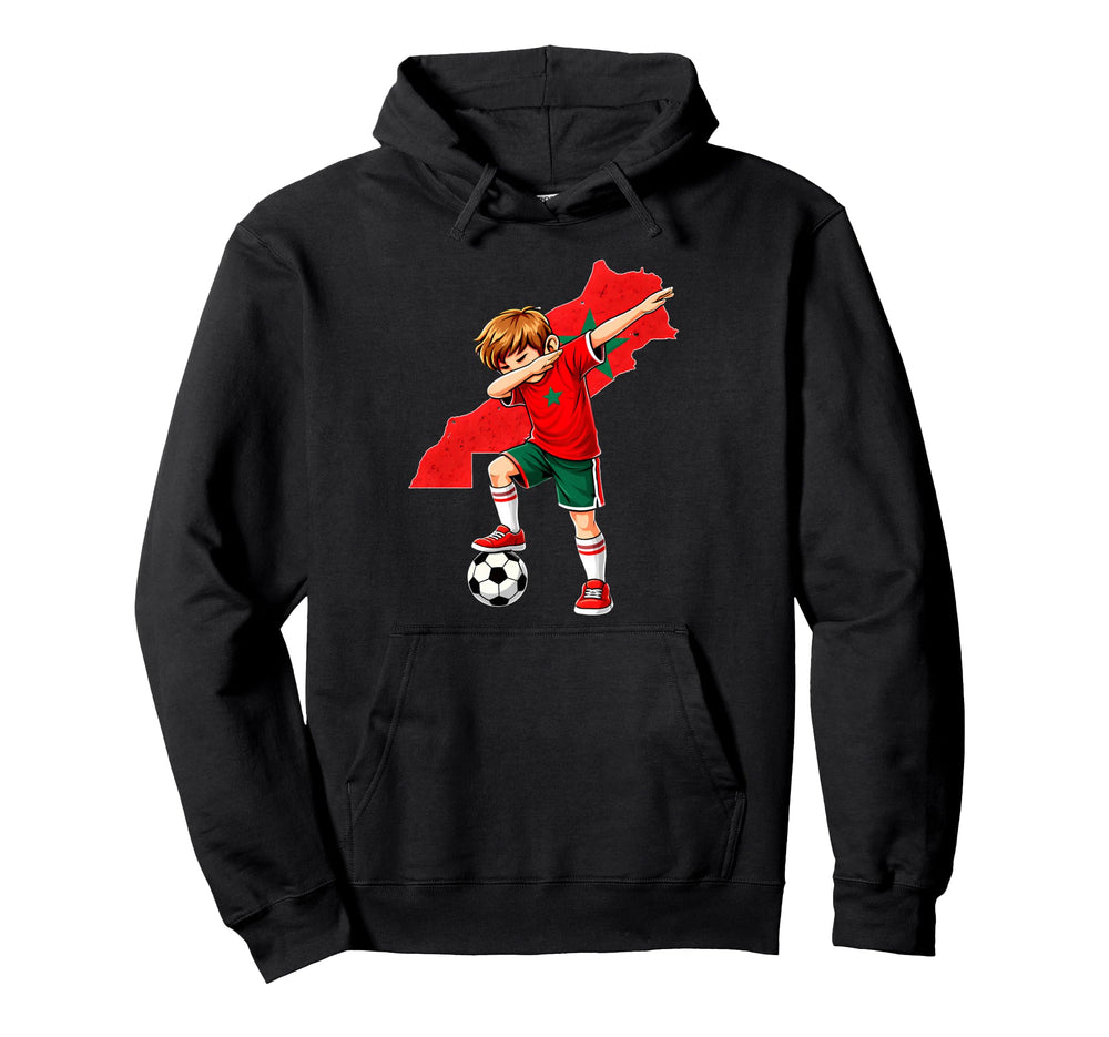 Dabbing Soccer Morocco Jersey Hoodie - Casual Everyday Wear Unisex