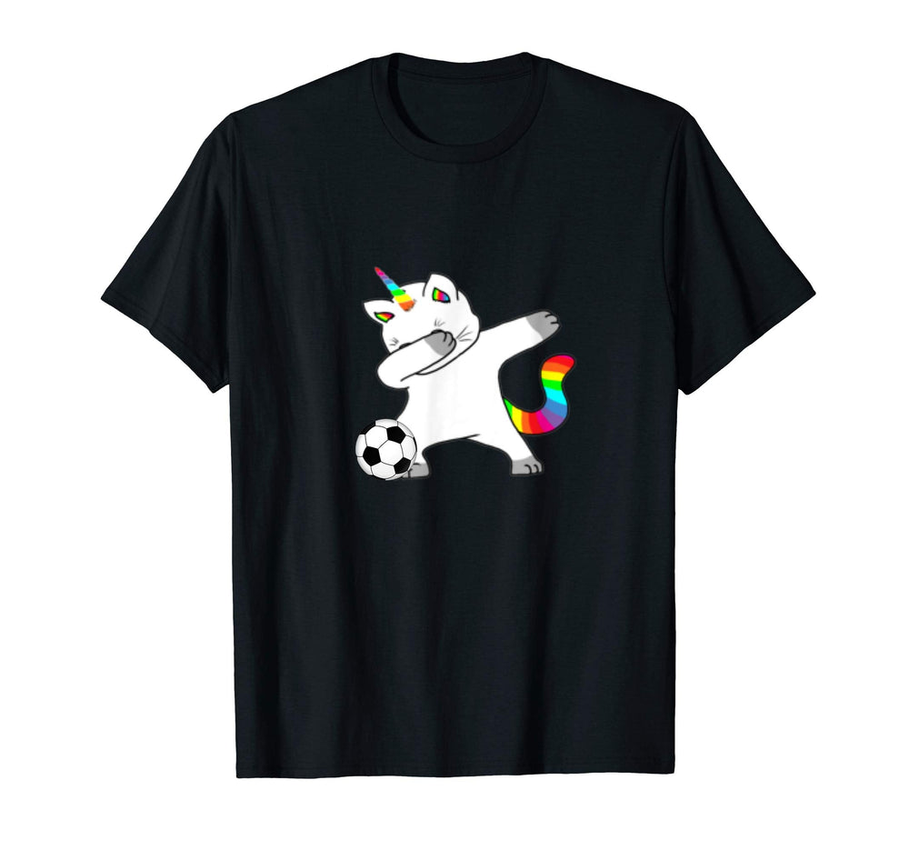 Cat Unicorn Caticorn Play Soccer Funny T-Shirt - Custom Art Print Unisex