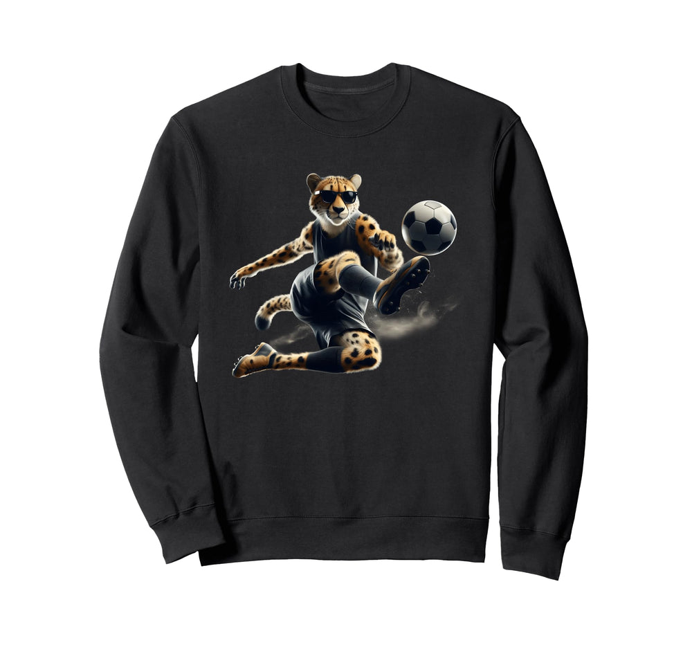 Cheetah Power Soccer Fast Moves Sweatshirt - Casual Everyday Wear Unisex