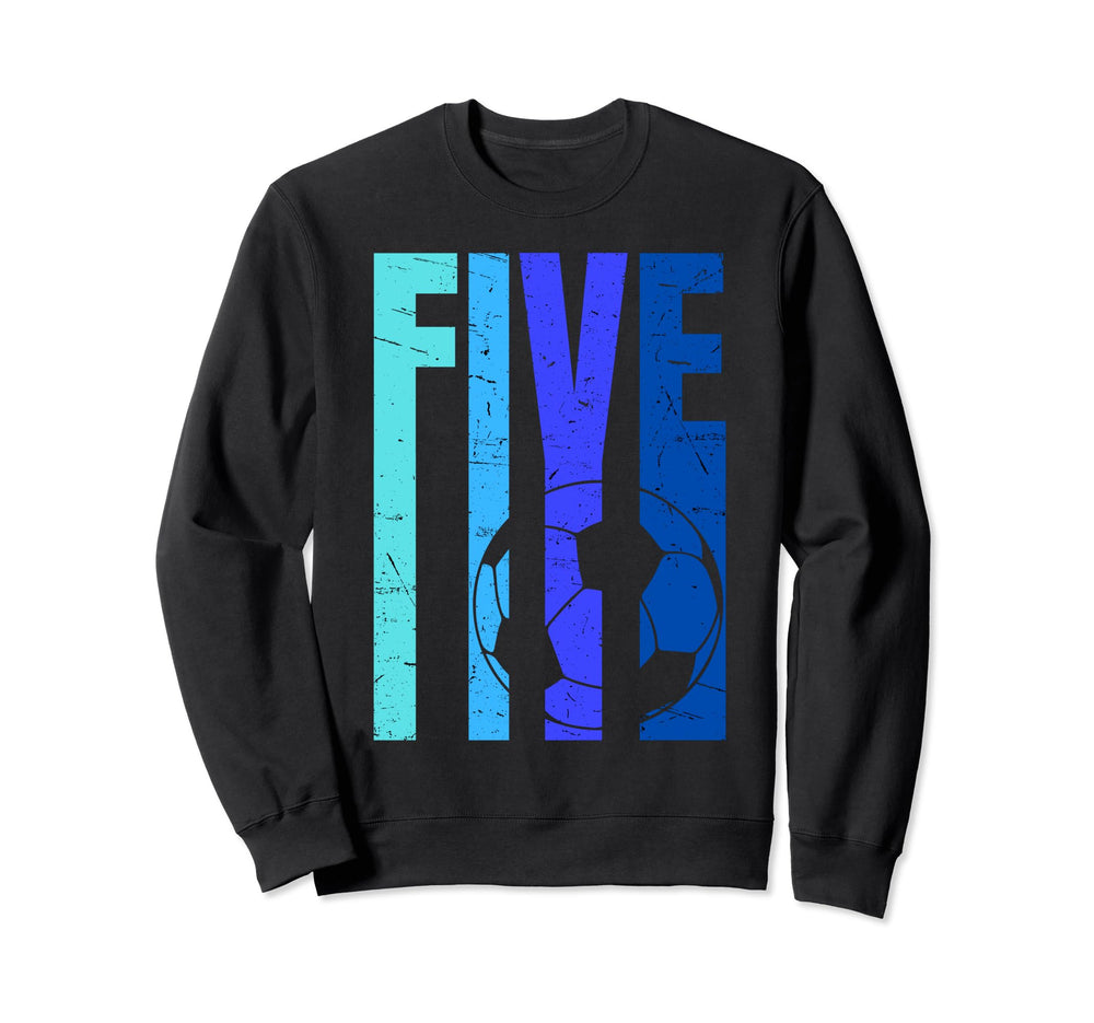 Soccer 5Th Birthday 5 Years Old Sweatshirt - Custom Art Print Unisex