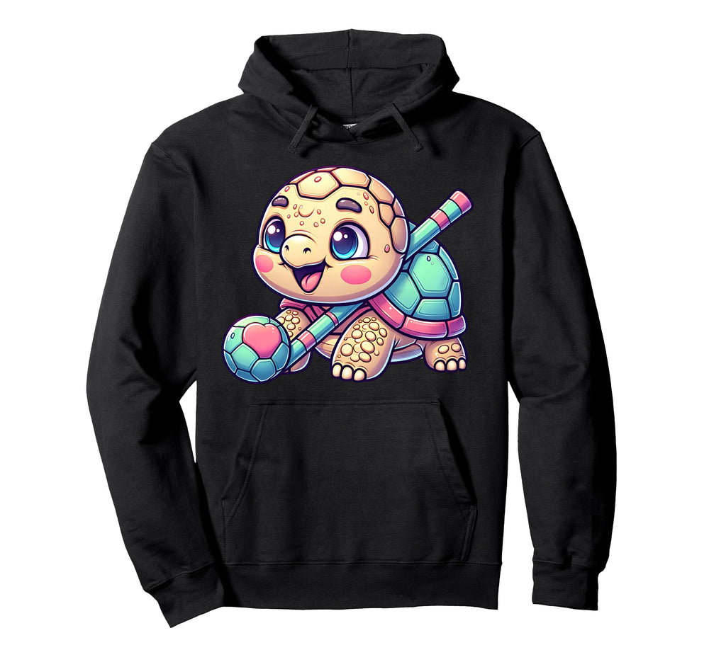 Turtle Heart Soccer Ball Pastel Hoodie - Graphic Print Unisex