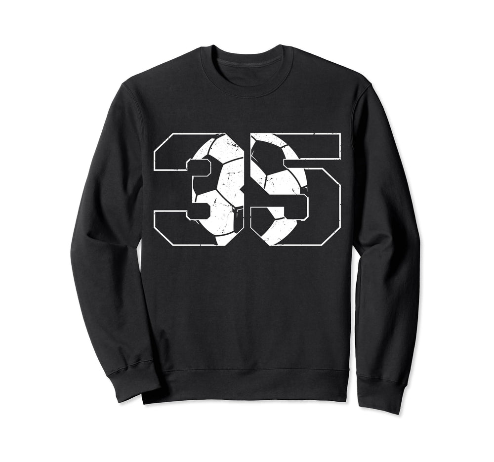 35Th Birthday Soccer Player Sweatshirt - Fun Novelty Design for Adults