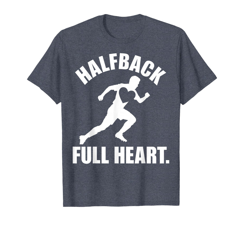 Halfback Full Heart Soccer Fan T-Shirt - Minimalist Print Unisex