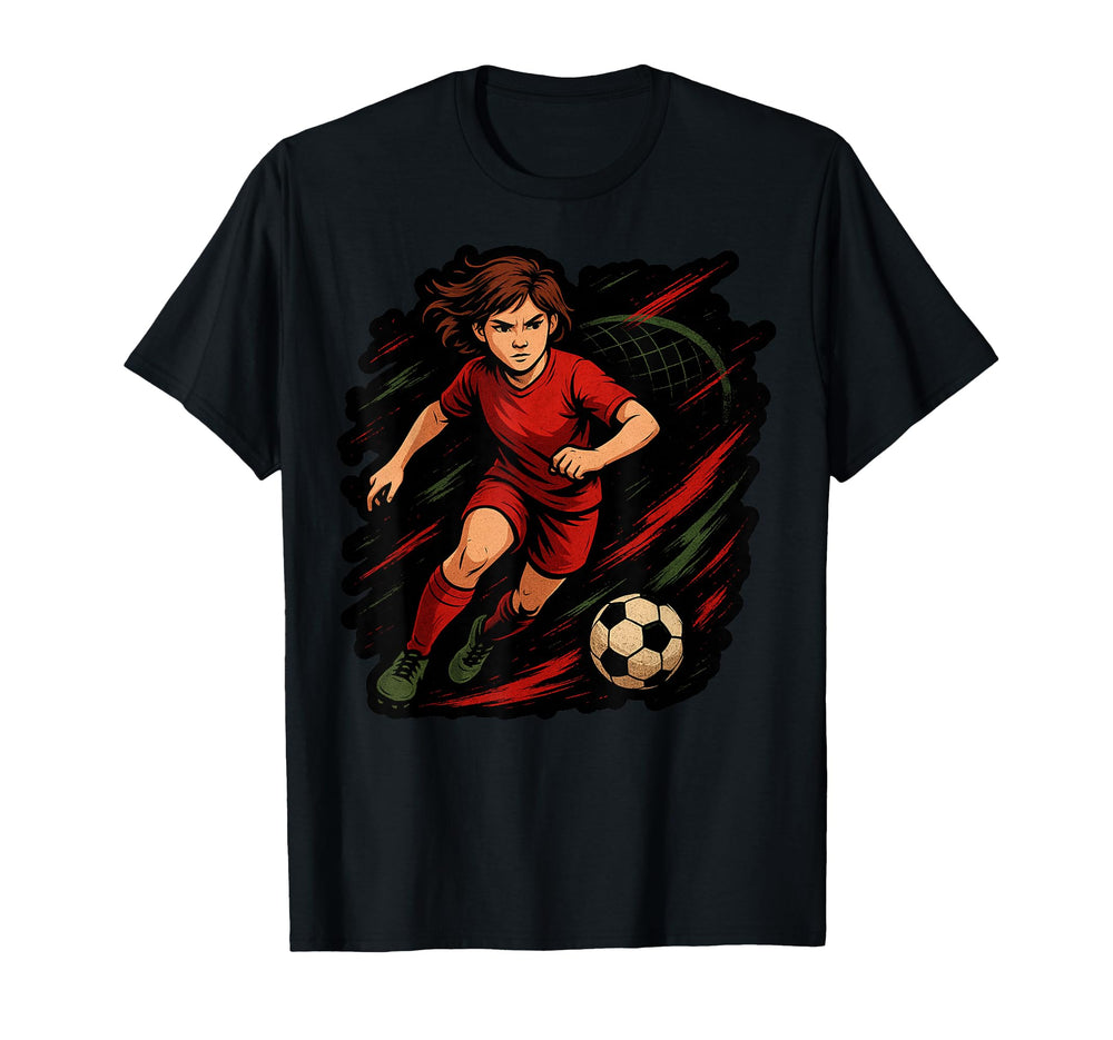 Soccer Player Kicking Ball Sports Fans T-Shirt - Streetwear Style Men Women