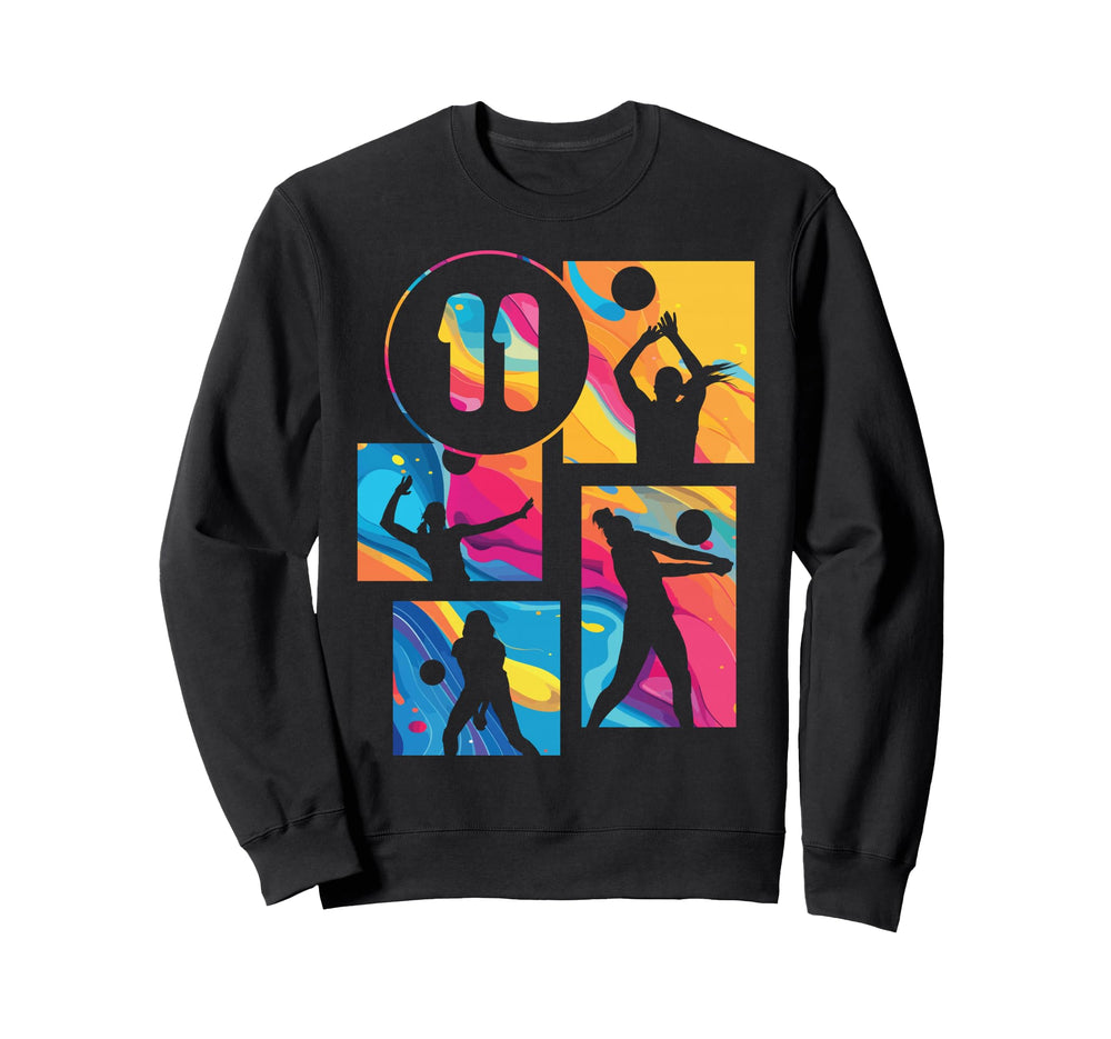 11Th Birthday Volleyball Player Sweatshirt - Graphic Print Unisex