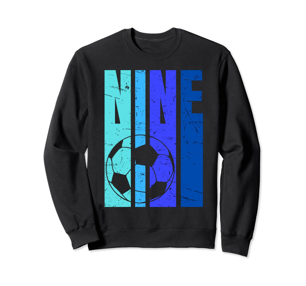 Soccer 9Th Birthday 9 Years Old Sweatshirt - Aesthetic Graphic for Adults