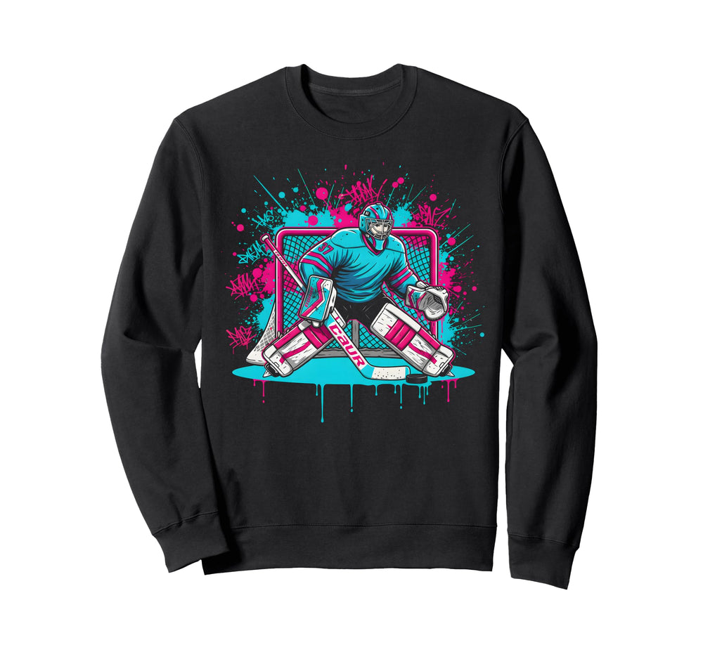 Ice Hockey Goalie Ice Cream Drip Sweatshirt - Unique Graphic for Adults