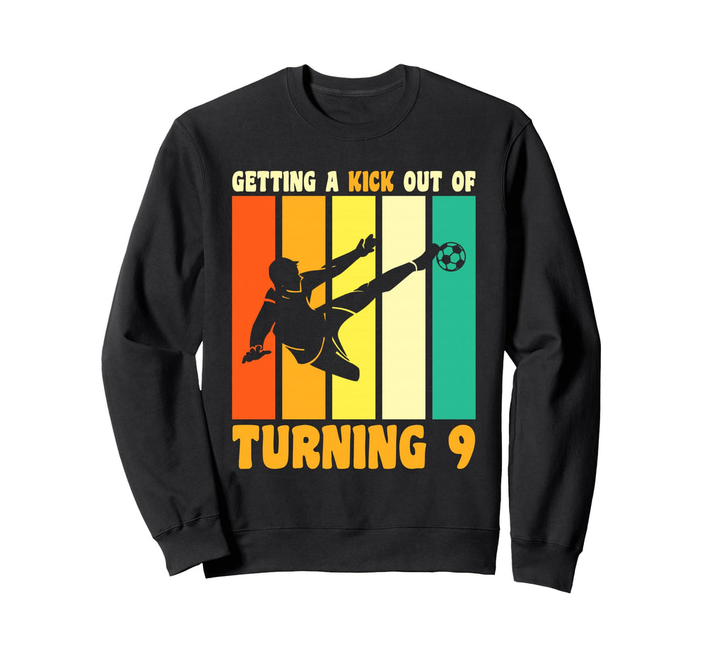 Happy 9Th Birthday 9 Year Old Kick Sweatshirt - Graphic Print Men Women