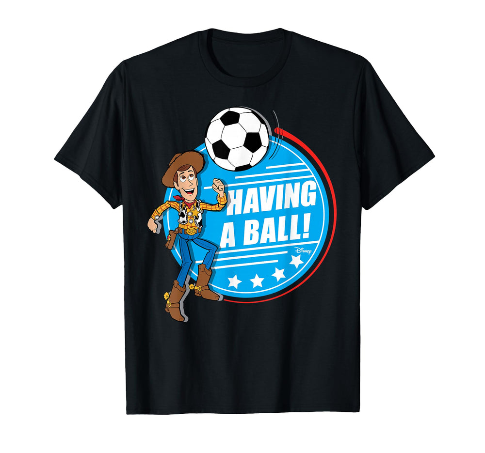 Toy Story Woody Soccer Having Ball T-Shirt - Aesthetic Graphic for Adults