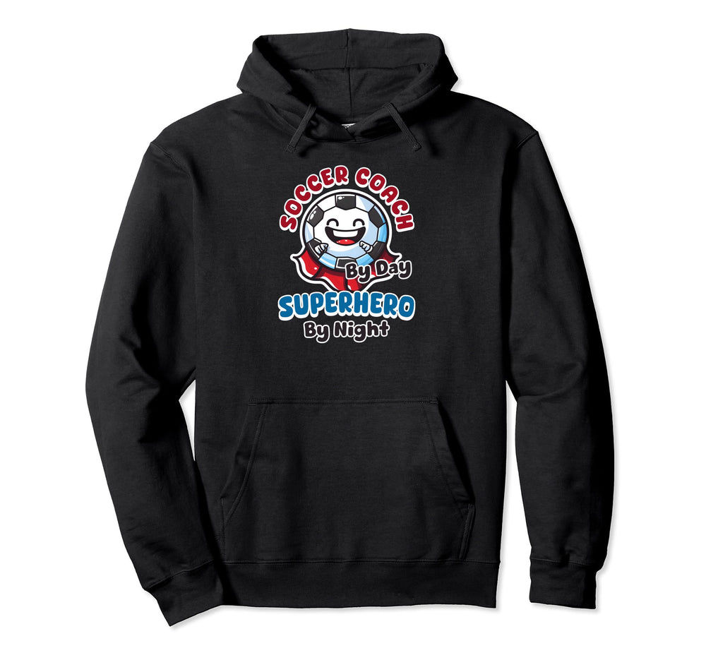 Soccer Coach Day Superhero Night Hoodie - Casual Everyday Wear Men Women