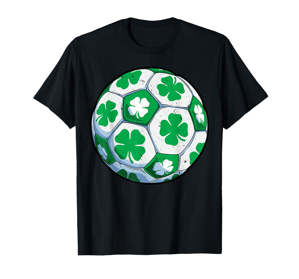 Soccer Ball Shamrock St Patricks Day Sports T-Shirt - Unique Graphic Unisex