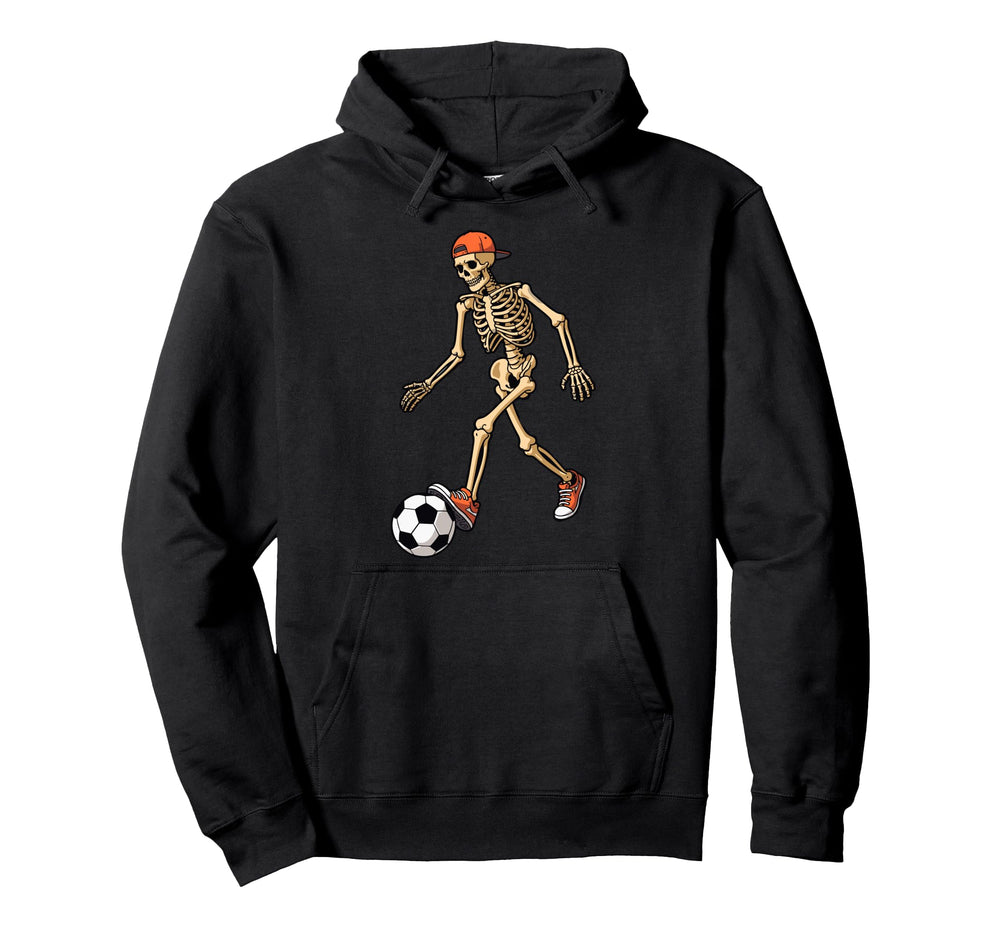 Funny Skeleton Soccer Balls Hoodie - Casual Everyday Wear for Adults