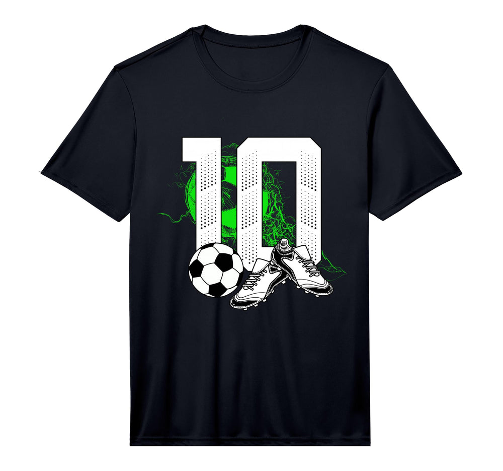 10Th Birthday Soccer Player Football 10 T-Shirt - Streetwear Style Unisex