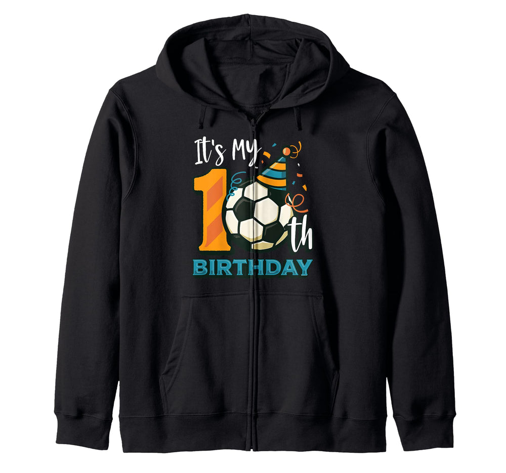 10Th Birthday Soccer Birthday Party Hoodie - Minimalist Print Men Women