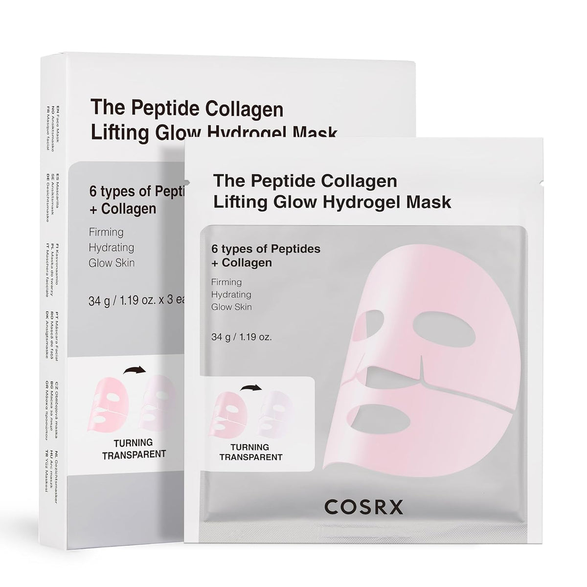 Cosrx The Peptide Collagen Lifting Glow Hydrogel Mask - Snipetell