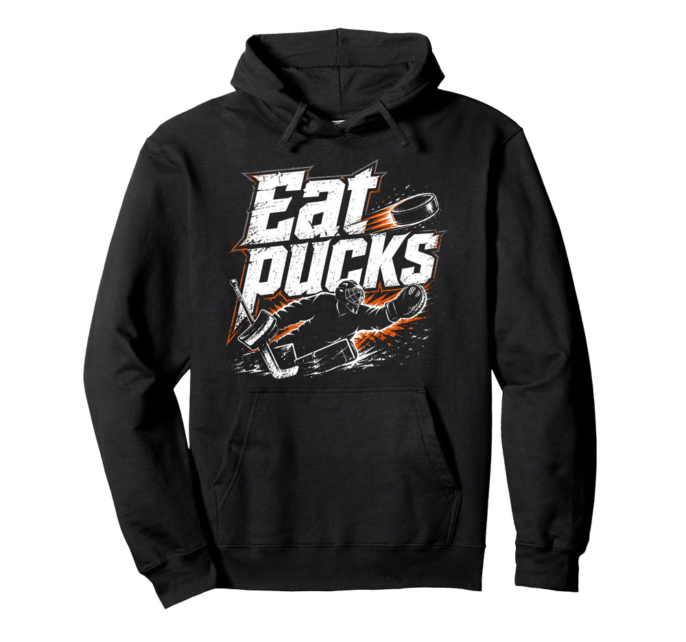 Ice Hockey Goalkeeper Pucks Goalie Hoodie - Unique Graphic Unisex
