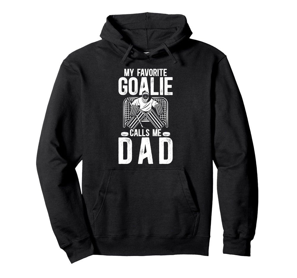 Proud Ice Hockey Goalie Dad Hockey Hoodie - Minimalist Print Men Women