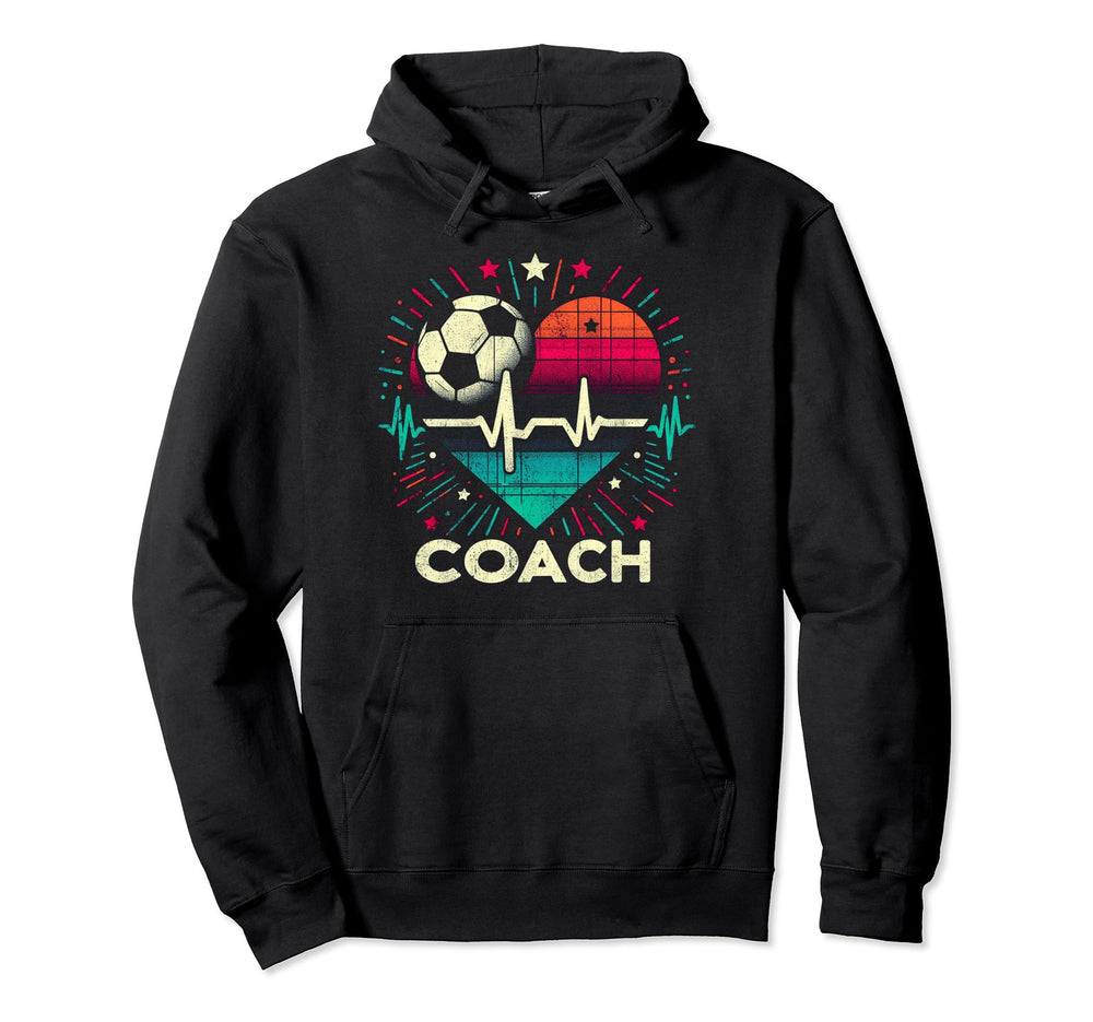 Soccer Coach Training Heart Beat Hoodie - Trendy Graphic for Adults