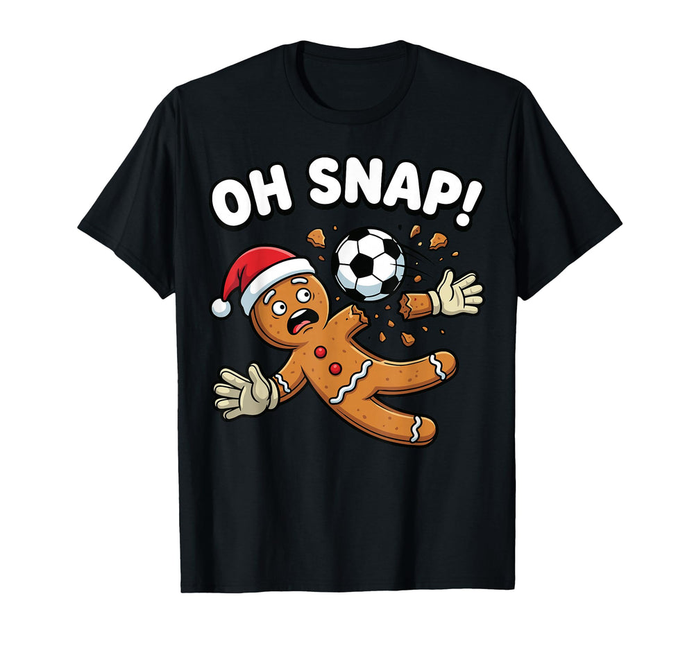 Oh Snap Gingerbread Goalie Funny T-Shirt - Casual Everyday Wear Unisex
