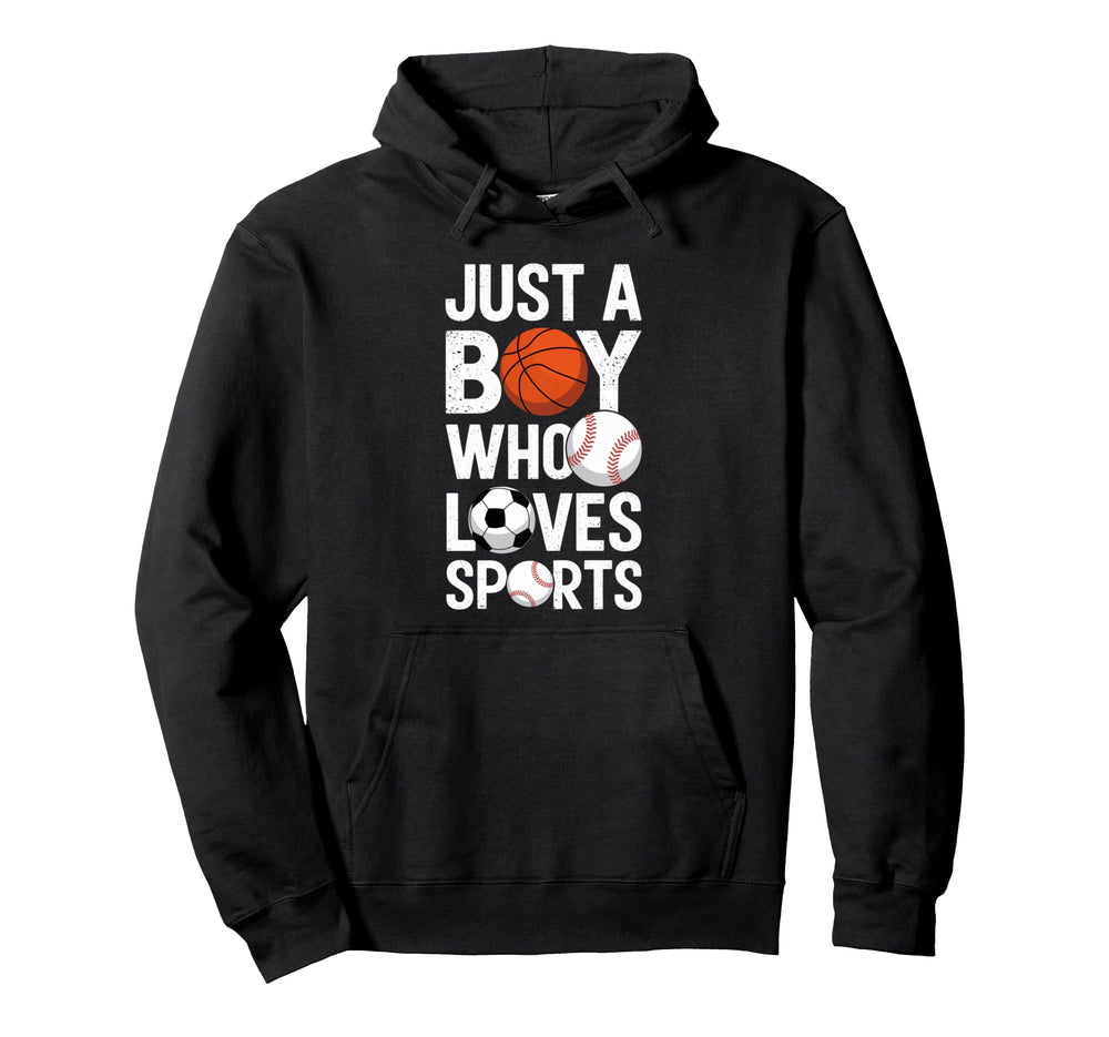 Just Who Loves Sports Basketball Soccer Hoodie - Graphic Print for Adults