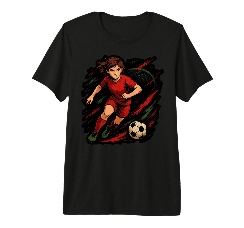 Soccer Player Kicking Ball Sports Fans T-Shirt - Minimalist Print Unisex