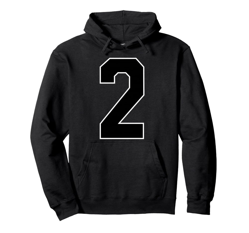 White Black Sports Team Number 2 Hoodie - Trendy Graphic Men Women