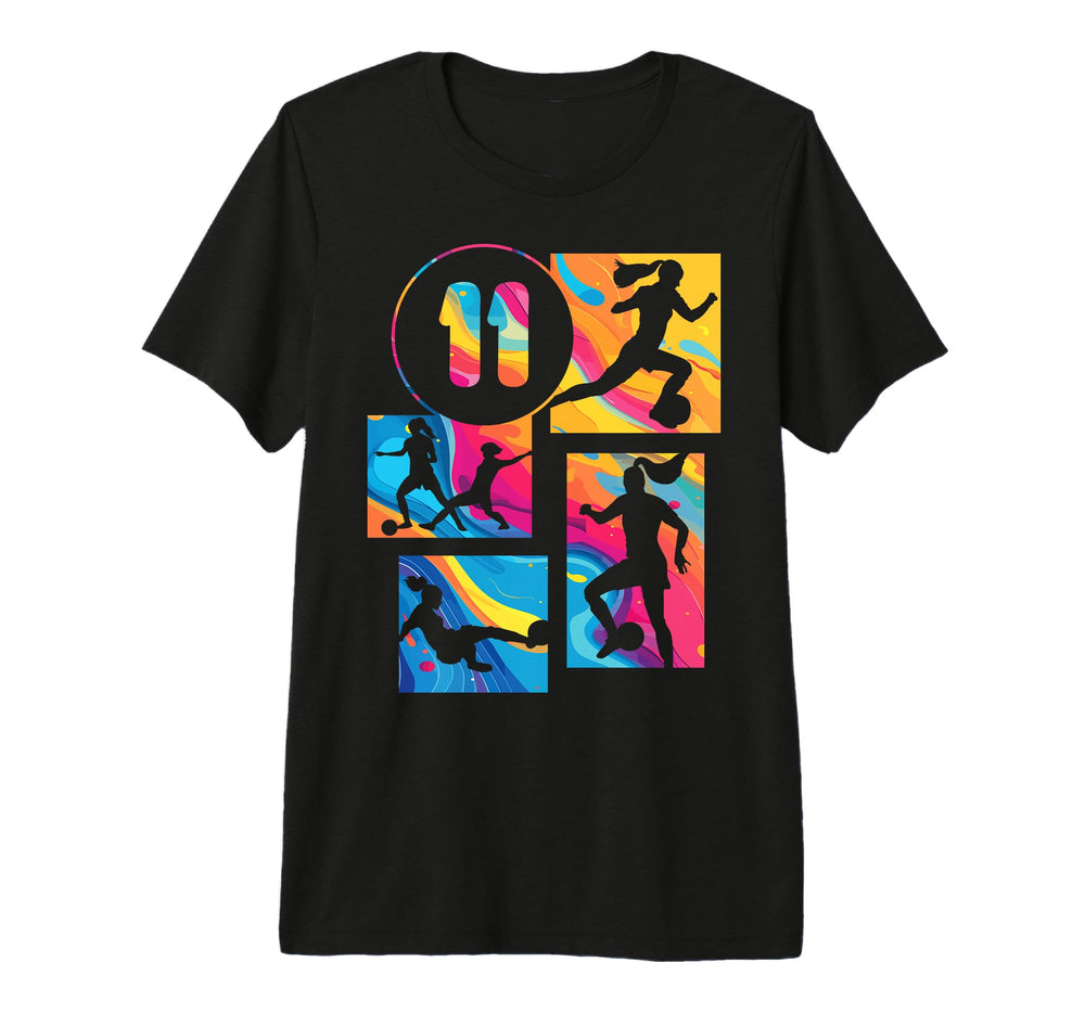 11Th Birthday Soccer Player Football T-Shirt - Aesthetic Graphic Men Women