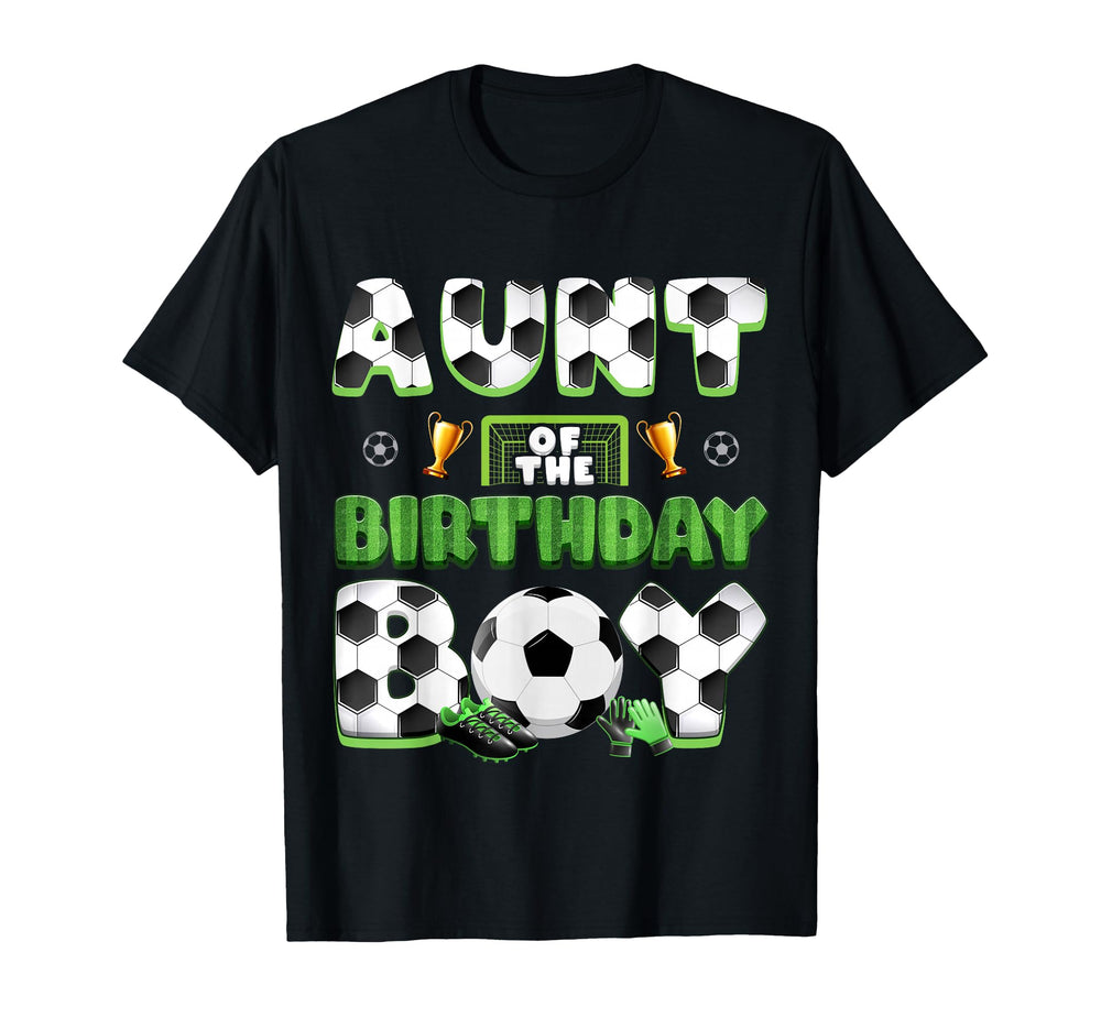 Aunt Birthday Soccer Group Family T-Shirt - Minimalist Print for Adults
