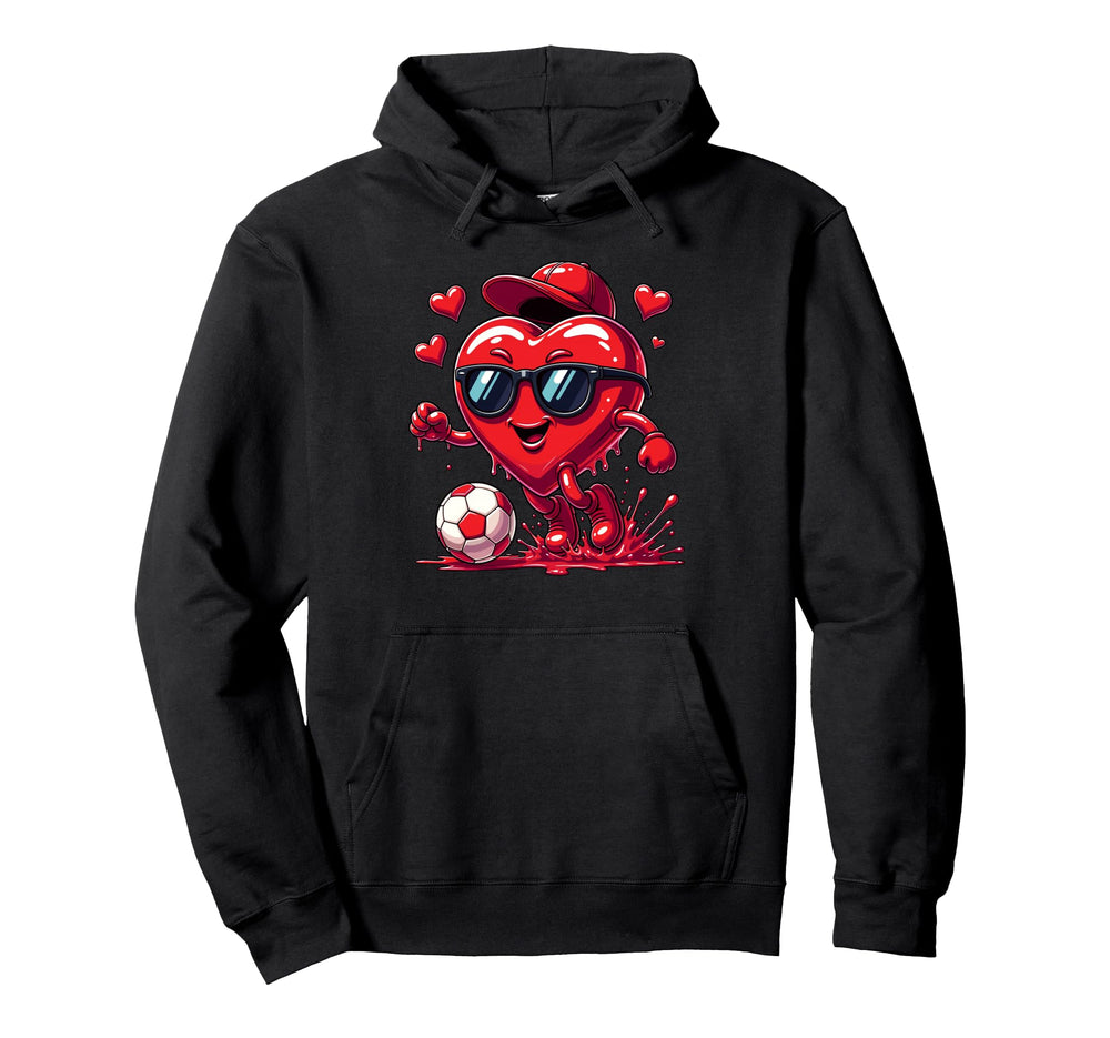 Valentine Soccer Heart Drip Sport Love Hoodie - Novelty Apparel Men Women