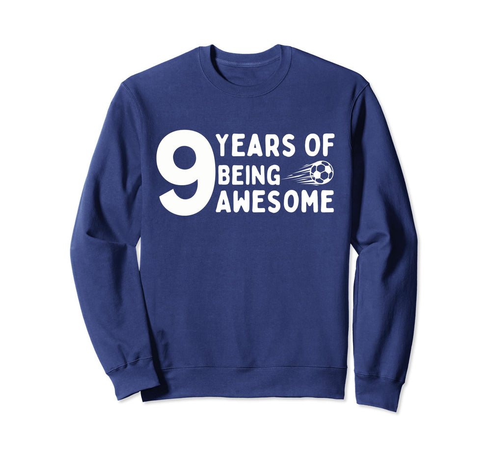 9 Year Old Birthday Soccer 9Th Sweatshirt - Aesthetic Graphic Men Women