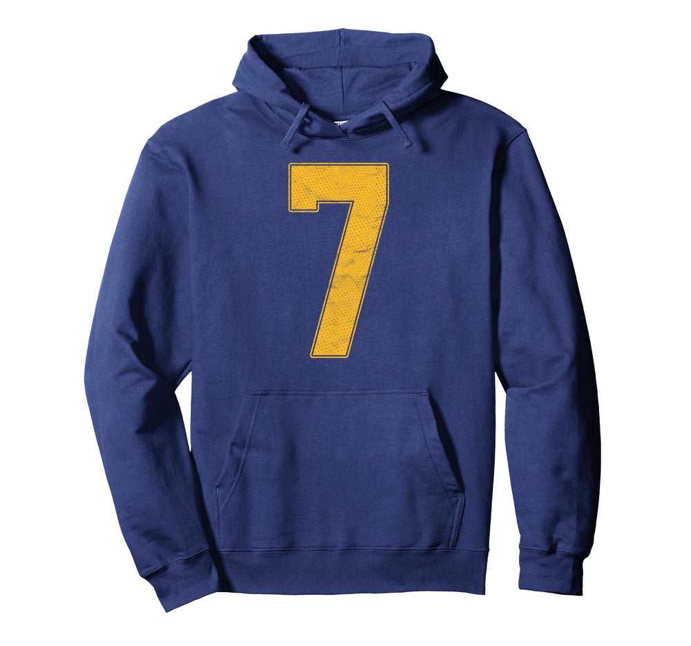 Number 7 Numbered Uniform Sports Hoodie - Casual Everyday Wear for Adults