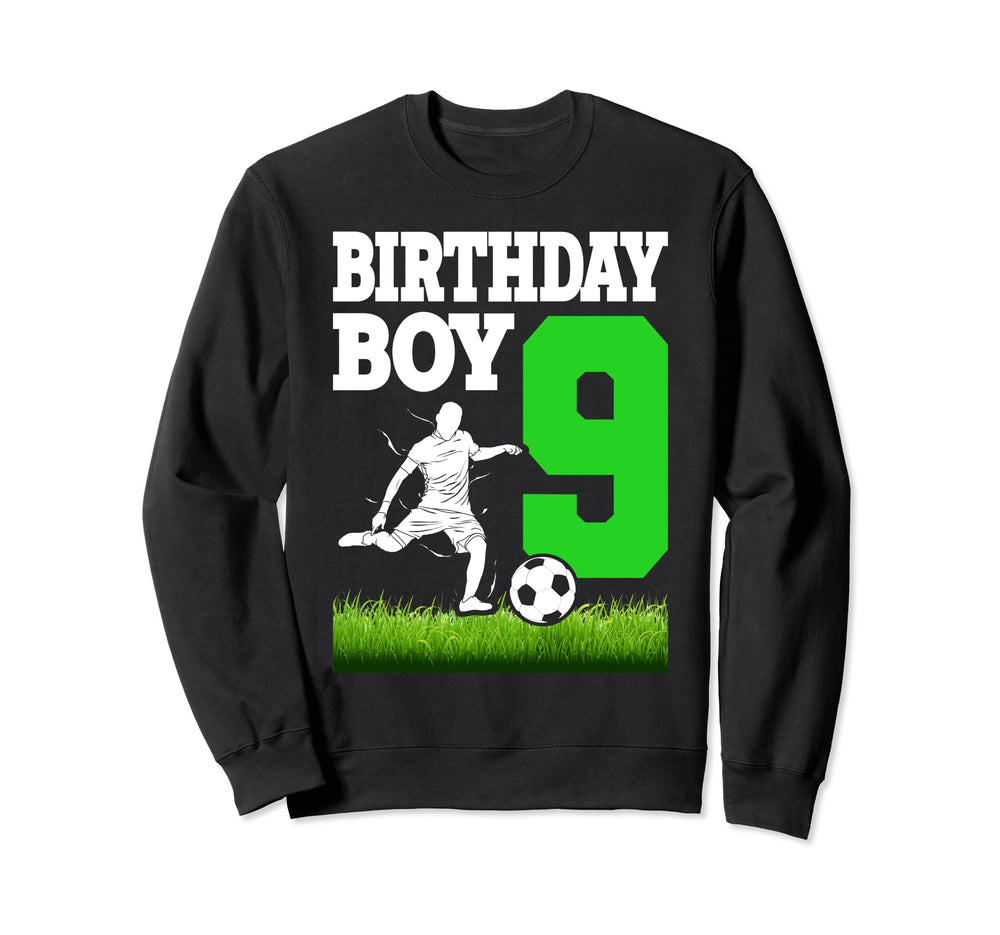 Soccer Birthday Party 9 Year Old 9Th Sweatshirt - Minimalist Print Unisex
