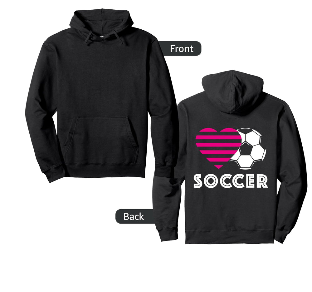 Soccer Heart Love Heartbeat Outfit Soccer Hoodie - Unique Graphic Unisex