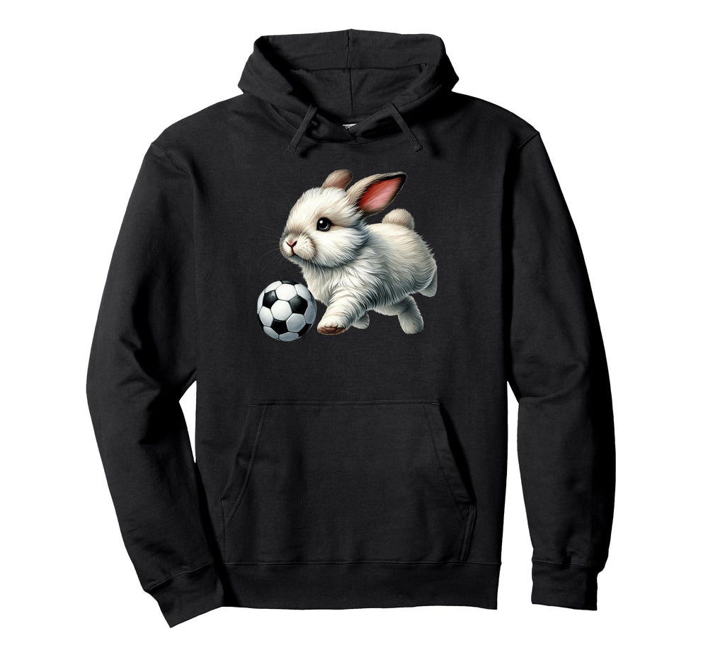 Bunny Soccer Player Rabbit Kicking Ball Hoodie - Streetwear Style Men Women