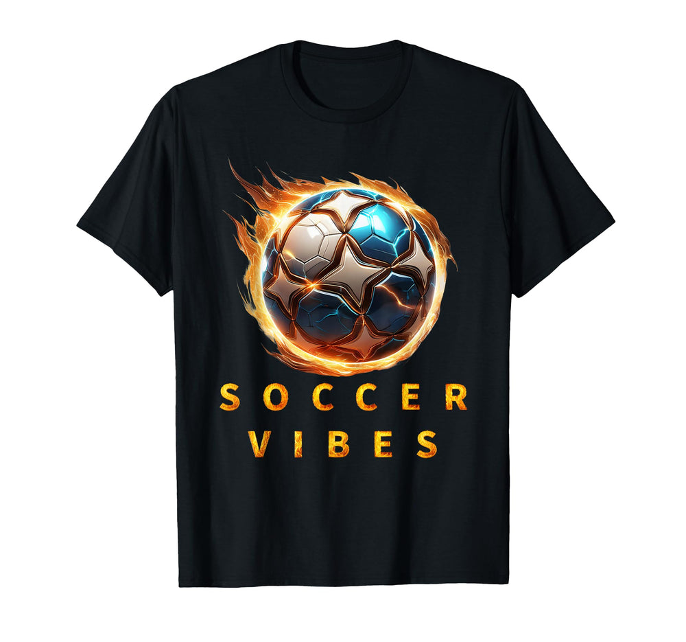 Soccer Vibes Ball Art Players Fans Coaches T-Shirt - Trendy Graphic Unisex