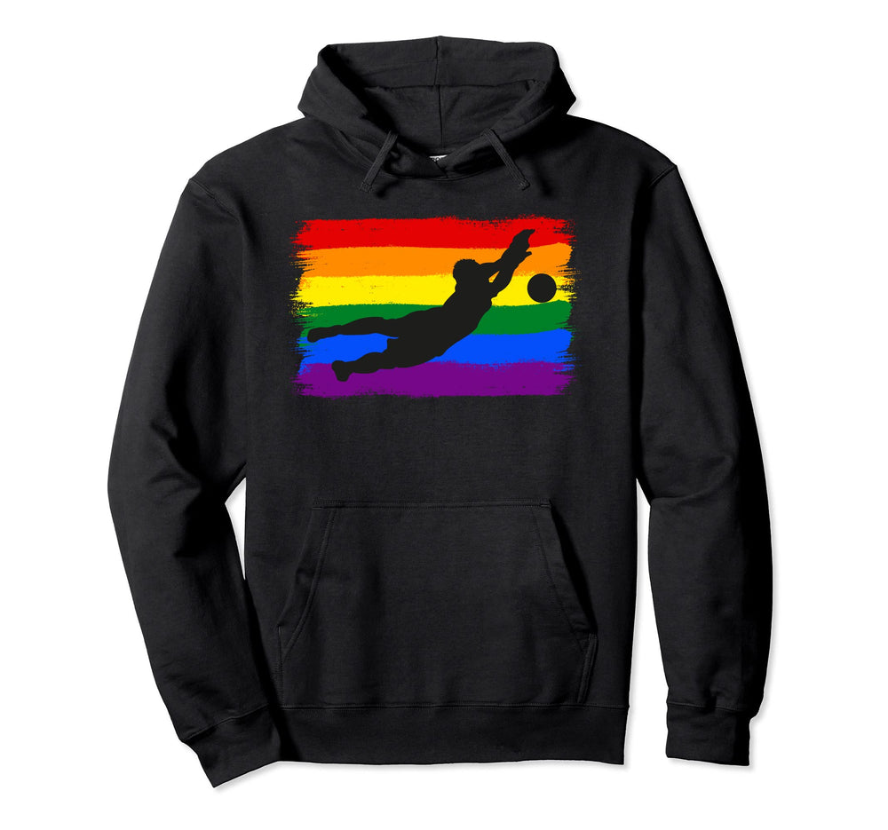 Lgbt Rainbow Flag Soccer Football Hoodie - Fun Novelty Design Men Women